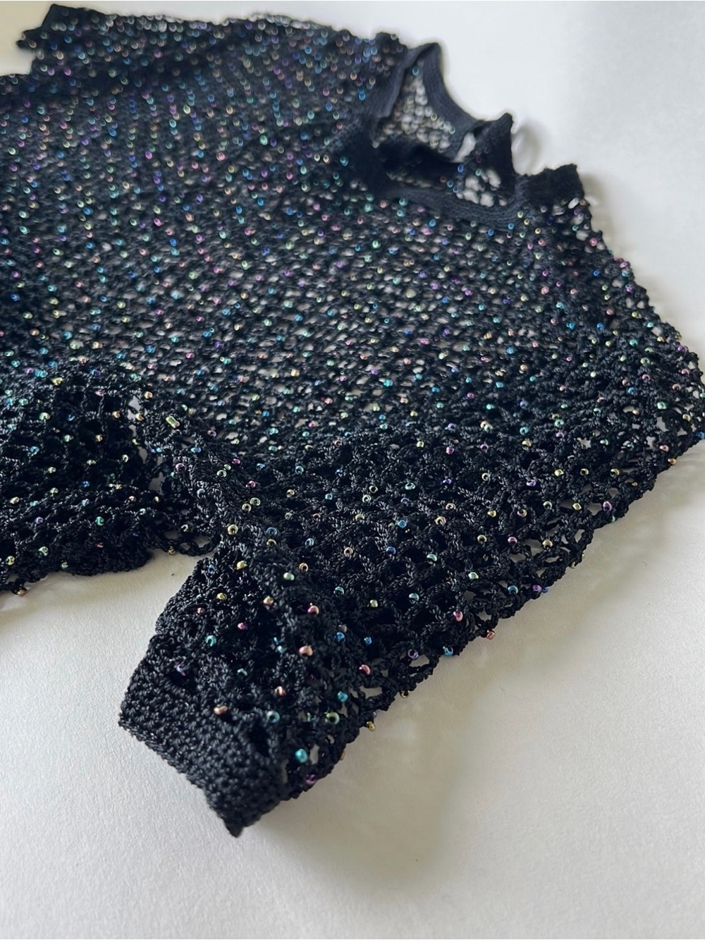 Beaded Net top, sz XS/S